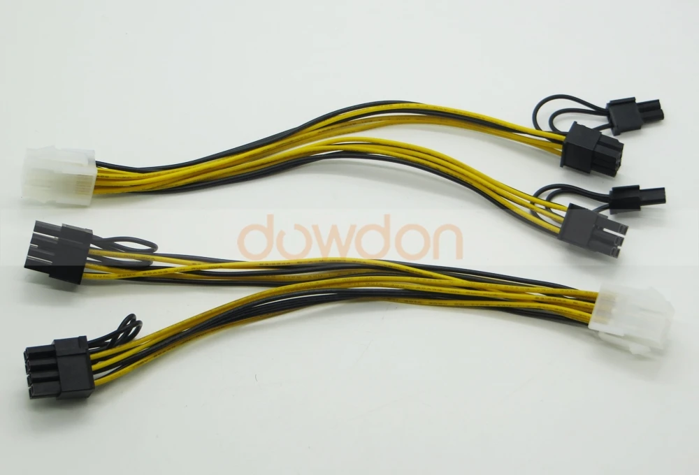 thumbnail image 2 of 10-Pack PCI-E 6 Pin To 2x 6+2 Pin Power Splitter Cable – 20cm 2 of 6