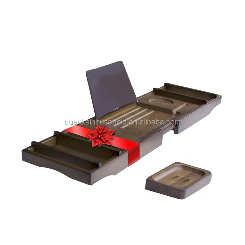 100 Natural Bamboo Bathtub Caddy Tray With Bath Pillow Buy Natural