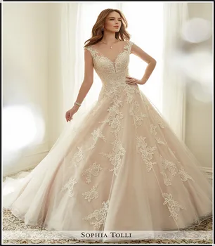 Gorgeous Dazzling Champagne Gold Y Deep V Neck Open Back Bling Gorgeous Dazzling Champagne Gold Y Deep V Neck Open Back Bling Princess Bridal Ball Gown Wedding