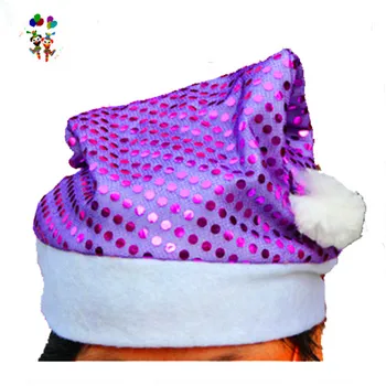 Adult Father Christmas Xmas Party Purple Sequin Santa Hats Hpc-2425 ...
