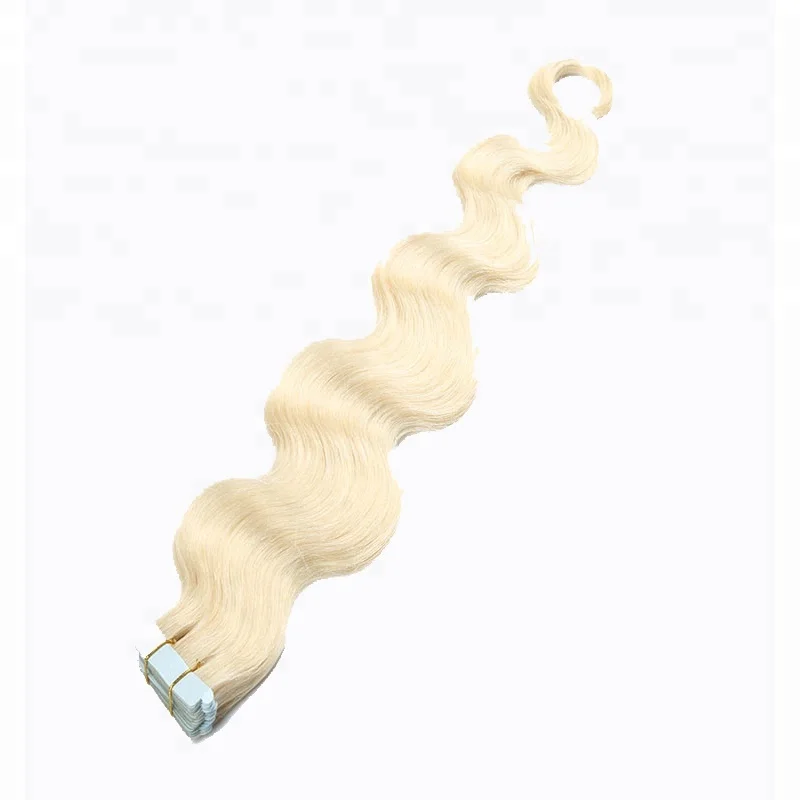 Wholesale Blonde Human Hair Invisible Tape Hair Extensions Body
