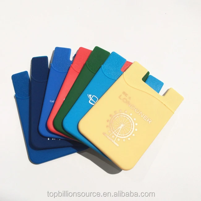 Silicone Card Holder Sticker Rubber Id Card Pouch For Phone - Buy ...