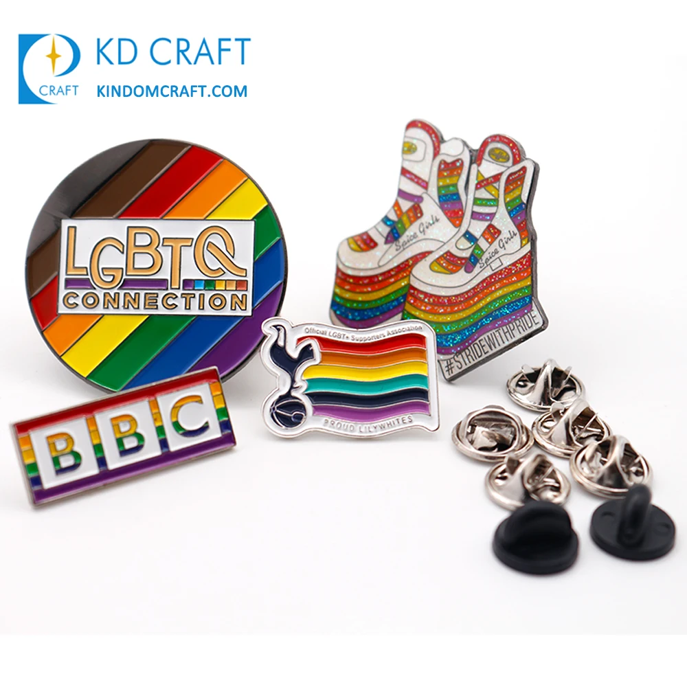 Manufacturer Bulk Cheap No Minimum Metal Colorful Wholesale Gay Pride