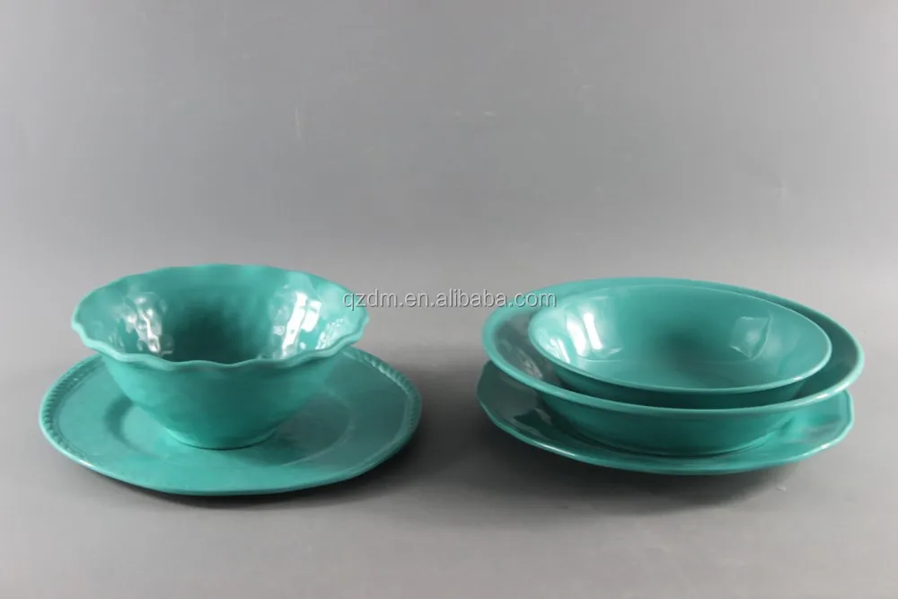Hard Plastic Melamine Dinner Set With Plate And Bowl
