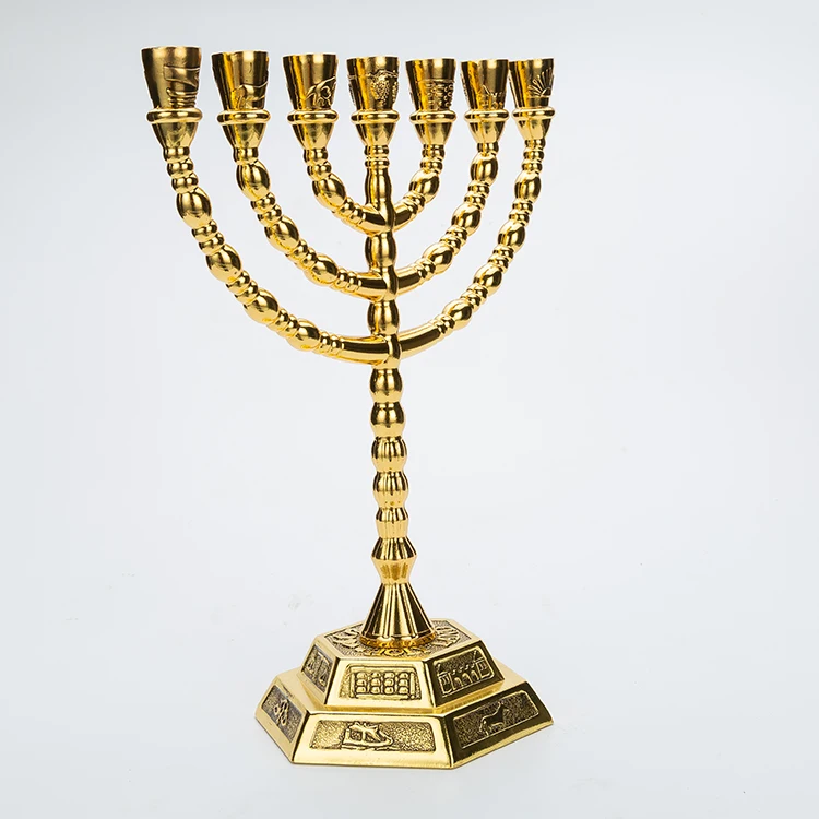 Middle Classic White Jews Hanukkah Menorah,Religious Seven Menorahs ...