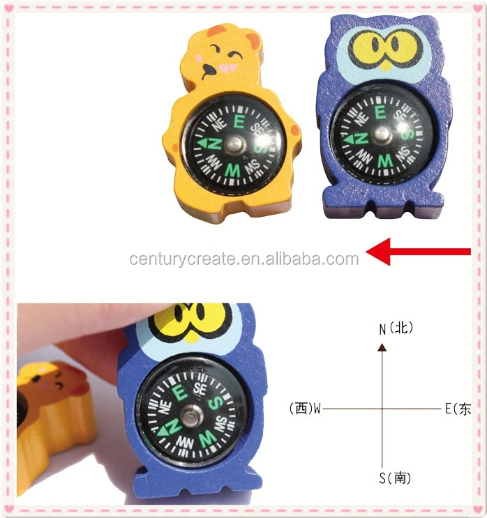 Educational Kids Toy Wood Mini Compass Buy Colorful Funny Wooden Mini