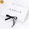 Sinicline white simple custom lingerie apparel packaging box cardboard foldable package box