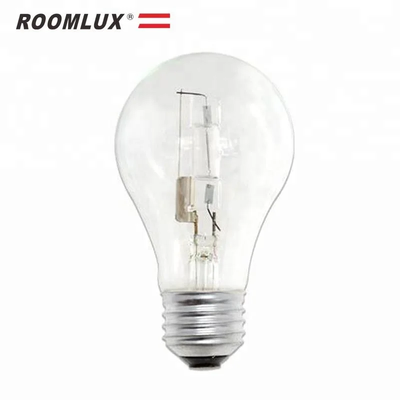 Hot Sale & High Quality electric bulb a55 c35 a60 a19 edison screw 52w halogen reflector bulbs eco light bulb
