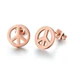 New model jewelry manufactures guangdong factory custom round shaped peace sign stud earrings