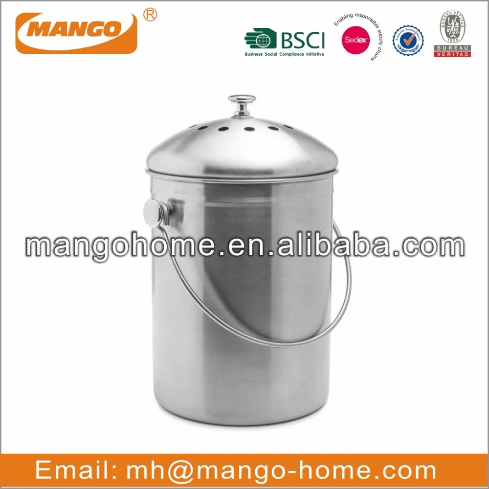 Compost Recycle Bucket Kitchen Compost Pail Bin With Lid Kitchen Countertop Stainless Steel