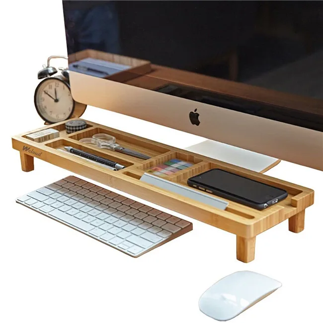 Recycle Bamboo Desk Supplies Organizer With Charging Station,Pencil ...