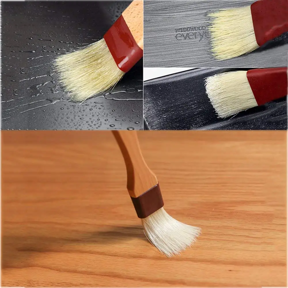 Food Grade High Quality Wooden Handle Pastry Brush With Boar Bristle