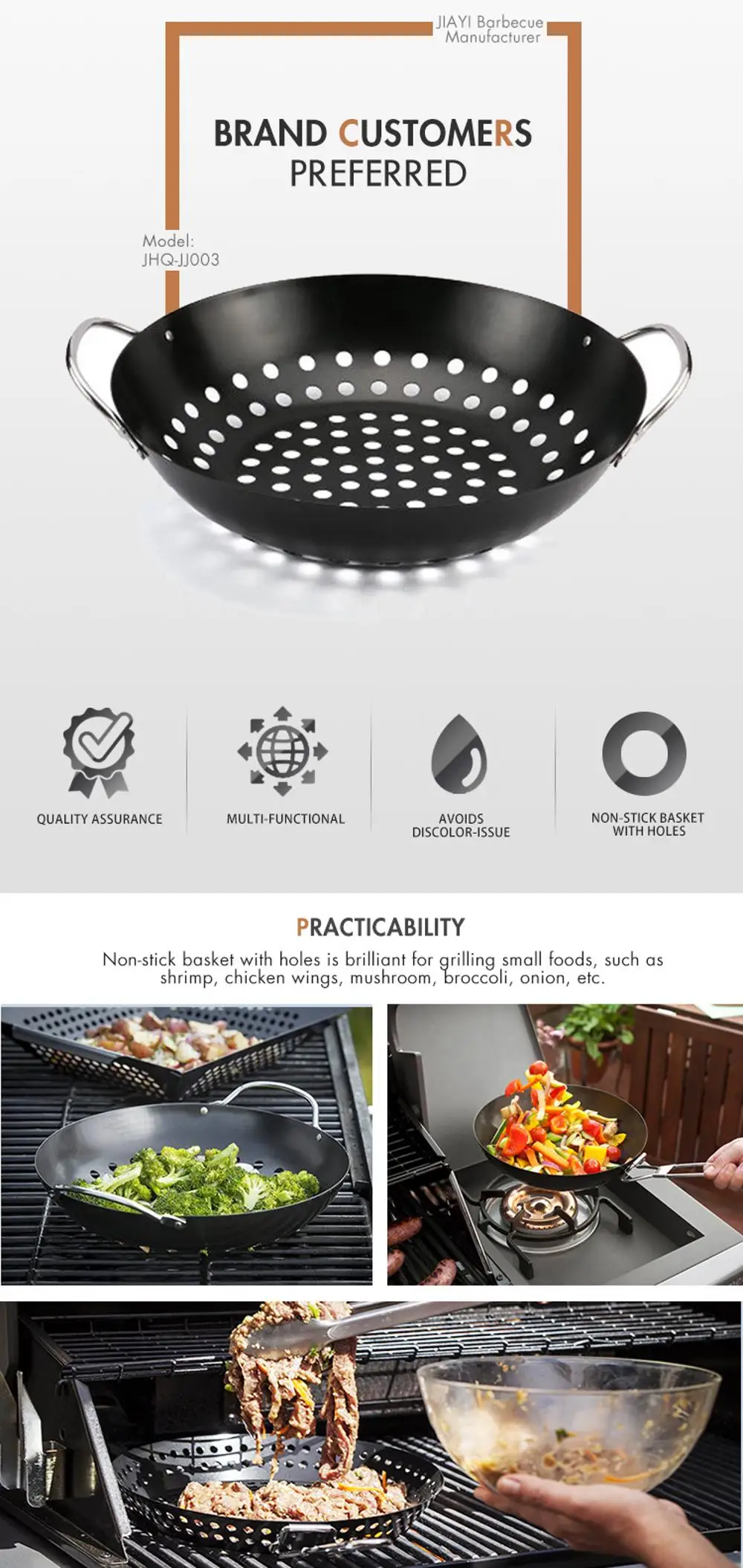 Carbon Steel Grill Wok Kitchen Tools Bbq Accessories Set Bbq Carbon
