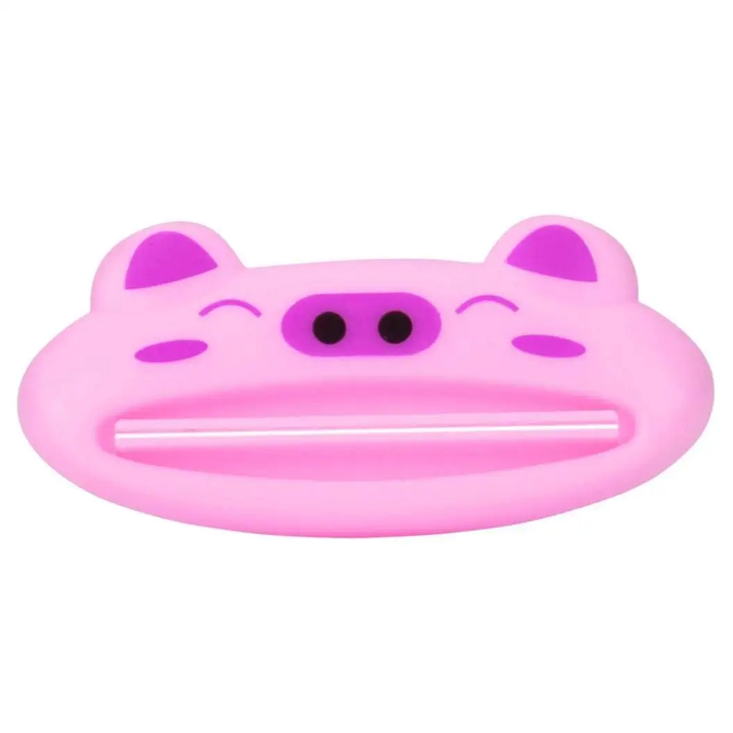 Rumas Lightweight Cartoon Toothpaste Squeezer, Portable Hand Toothpaste Dispenser Tool for Boys Gilrs Students Women Men (Pink)