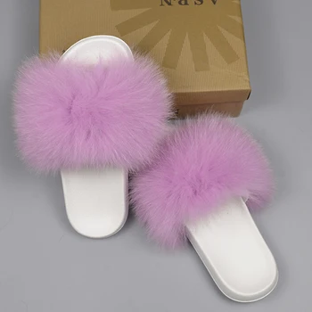 real fox fur slides