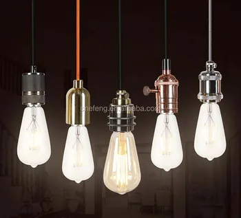 Vintage Hanging Pendant Light Copper Screws Lamp Holder Black