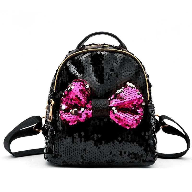 Mini Sequins Backpacks Bag Bow Bling Women Bags Glittering Sequin ...