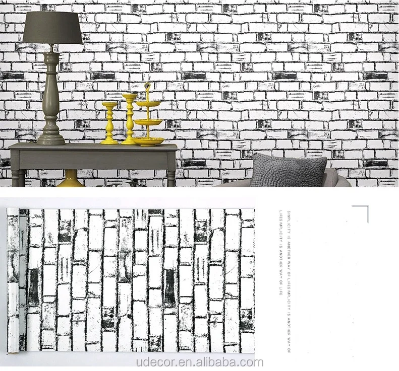 3d Pvc Retro Brick Wall Paper 45cm*10m Removable Wall Sticker Vinyl Selfadhesive Wallpaper For