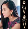 Fashion Hot Geometry Rhinestone Charms Pendant Dangle Earrings Women Girls Drop Earrings Hot