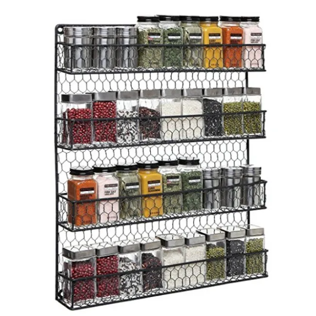 Wall Mount 4 Tier Storage Spice Rack - Buy 4 Tier Wall Mounted Metal ...