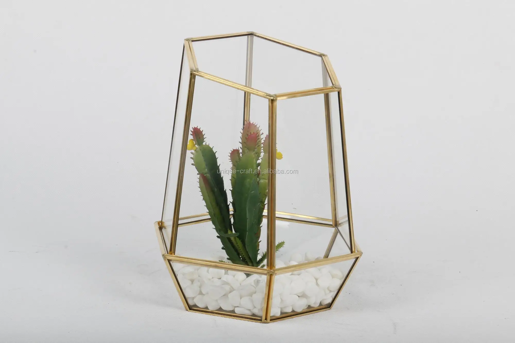 Wholesale Gold Terrarium Geometric Glass
