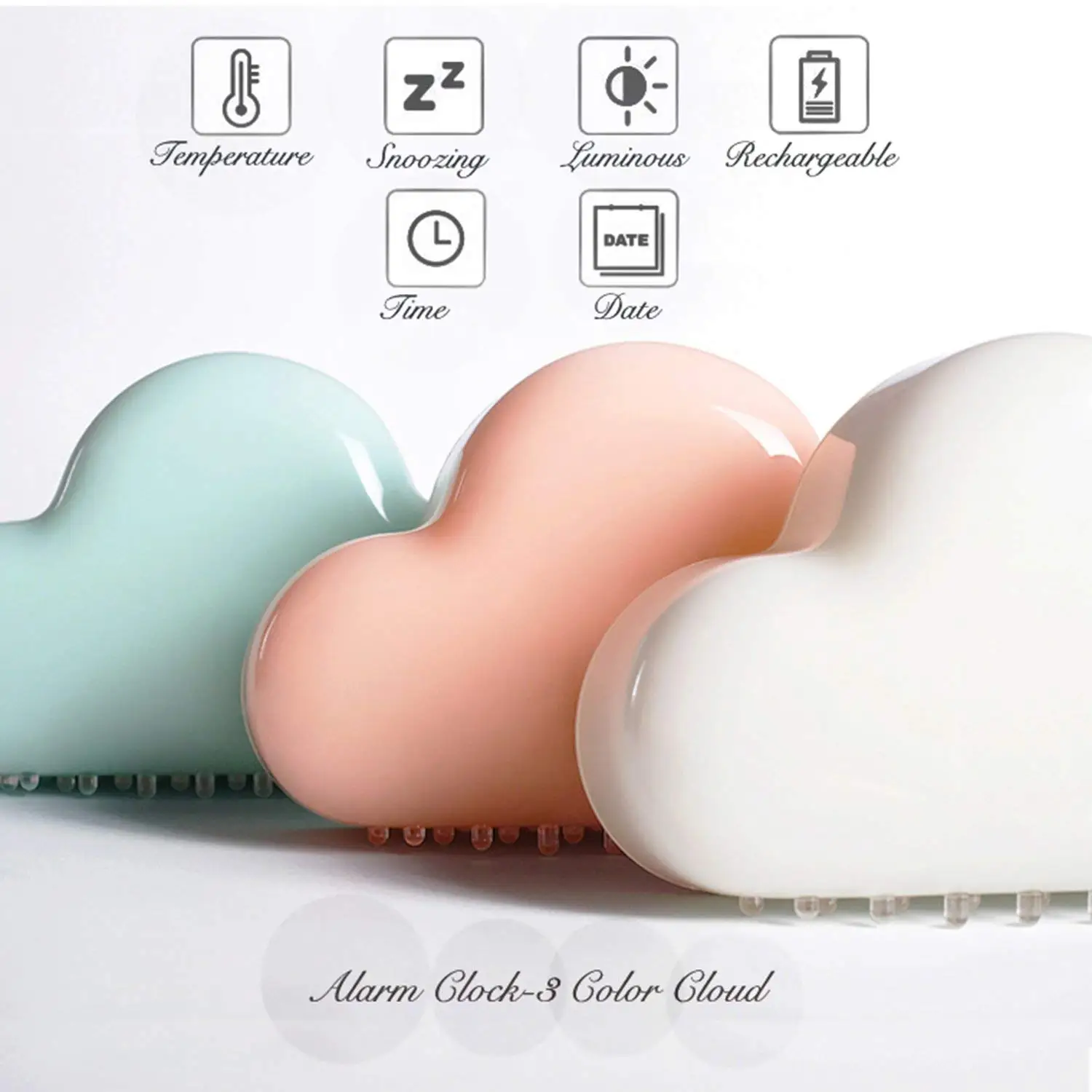 Digital clock cloud shape night light