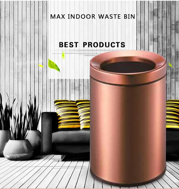 Guangzhou Max Indoor Stainless Steel Hotel Garbage Bin Household
