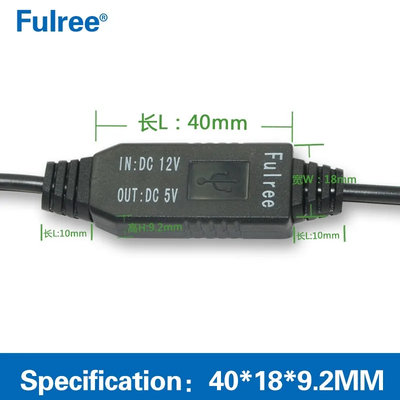 3M 12V to 5V 3A DC Step Down Buck Converter Straight Angled Curved Bend Mini Micro USB DVR GPS CCTV Monitor Camera Car Charger