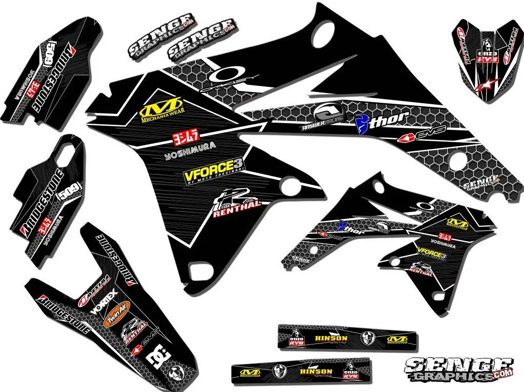 Compatible with Suzuki Senge Graphics Surge Yellow Base Graphics Kit 2001-2004 RM 85
