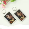 cheap blank custom acrylic digital photo keychain/plastic key ring