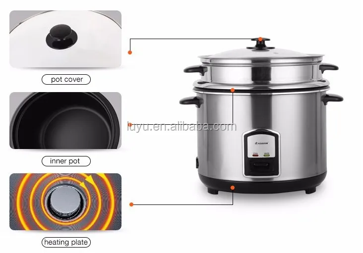 1.0/1.2/1.8/2.2/2.8l National Electric Rice Cooker With Glass Cover