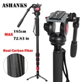 ASHANKS A750C Carbon Fiber Extendable Handheld Monopod with Fluid Head For Video Dslr Camcorder Camera Better