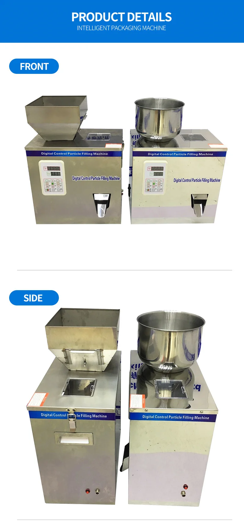 New type 2-200g Particle Filling Machine with foot pedal for Tea Bean Seed