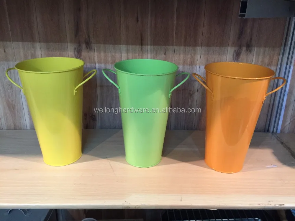 Powder Coating Black Color Flower Wedding Decoration Galvanized Zinc Vase For Sale Buy