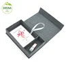 DIKINA 's Handmade USB and photo album presentation linen book box With Ribbon & lid