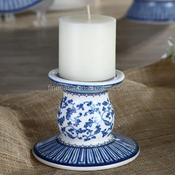 Elegant Ceramic Blue And White Candle Holder Of In China Elegant Ceramic Blue And White Candle Holder Of In China