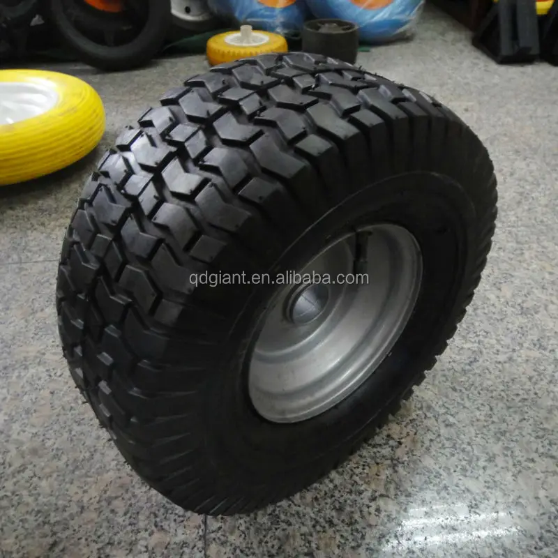 15" x6.00-6 steel rim rubber pneumatic lawn mower wheel