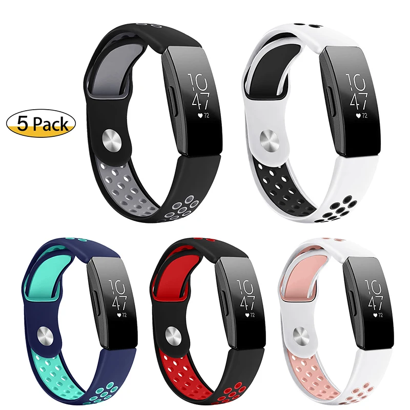 For Fitbit Inspire/ Inspire Hr Bands Two Color Breathable Silicone ...
