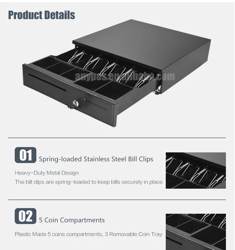 Cash Drawer 3 Position Metal Cash Box For Pos System Buy Cash Box,3