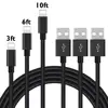 3 Pack of 3FT 6FT 10FT Braided Cable