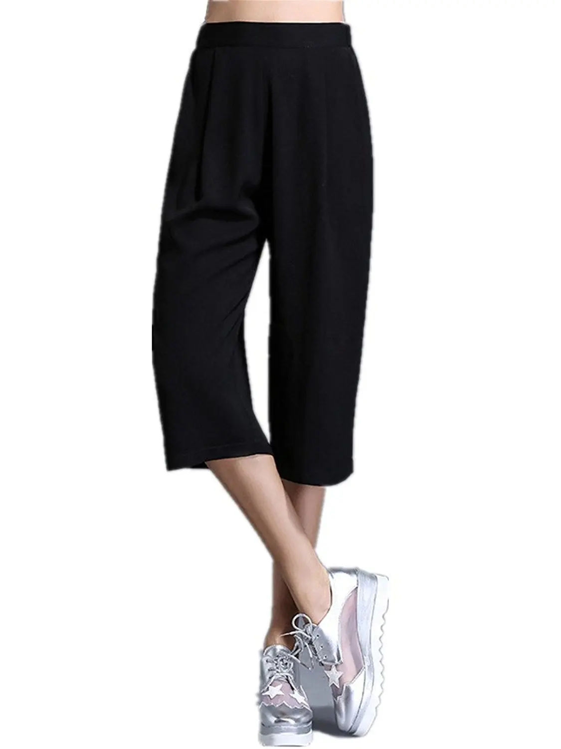 Etecredpow Womens High Waist Wide Leg Yoga Sports Exercise Stripe Pants Trousers
