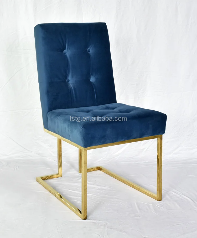 Reproduction Modern Furniture Goldfinger Navy Soft Blue Velvet