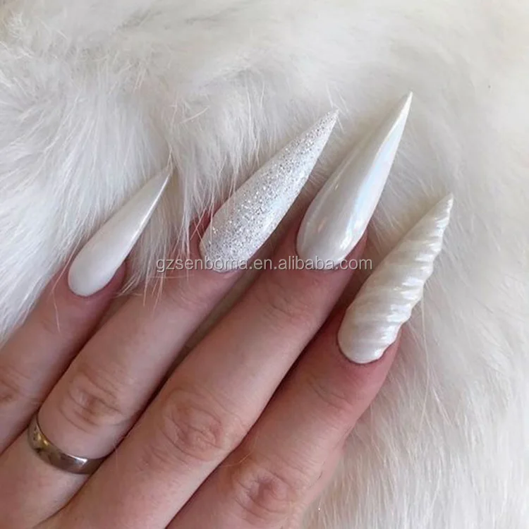 Senboma Pre-dán Unicorn Nails Designs Stiletto Nhấn Trên Nails ...