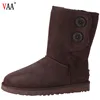 2018 free samples hot selling two buttons boots women shoes ladies ankle boot snow boots