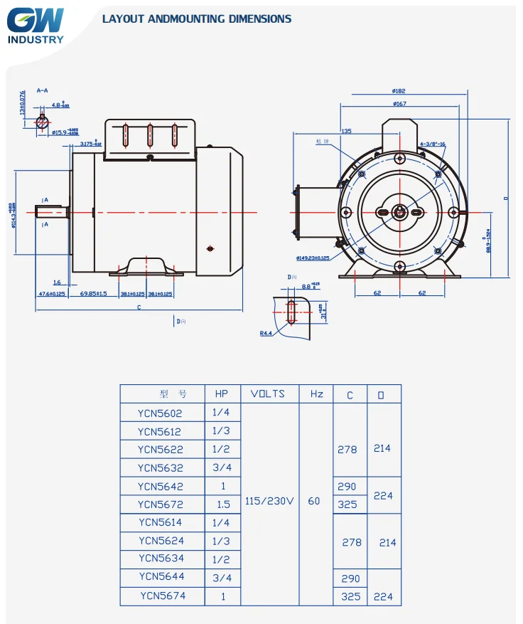 Nema High Efficiency Single Phase 0.25 Hp Ac Electric Motor - Buy 0.25 ...