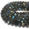 Natural Labradorite Round Loose Bead Gemstone for Jewelry Making and Design with Rainbow Pattern Reflection AAA-Quality