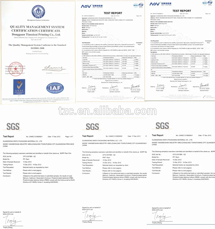 Customerized plastic packing roll film