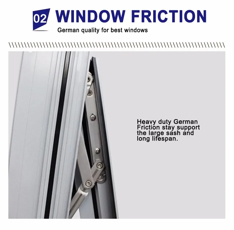 Customized powder coated double hung window and fixed windows