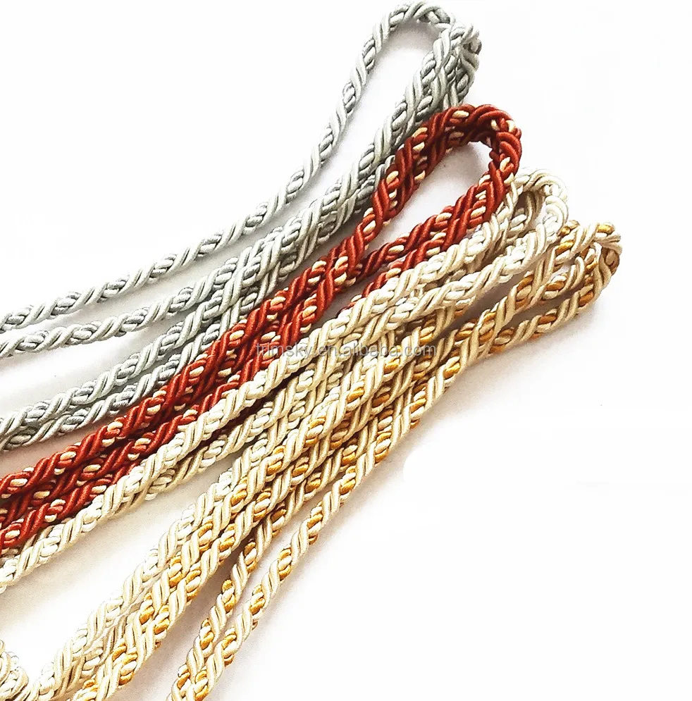6mm Twisted Piping Cord,Wedding Cord,3 Strand Cord Buy Decorative Twisted Cord,Twisted Silk