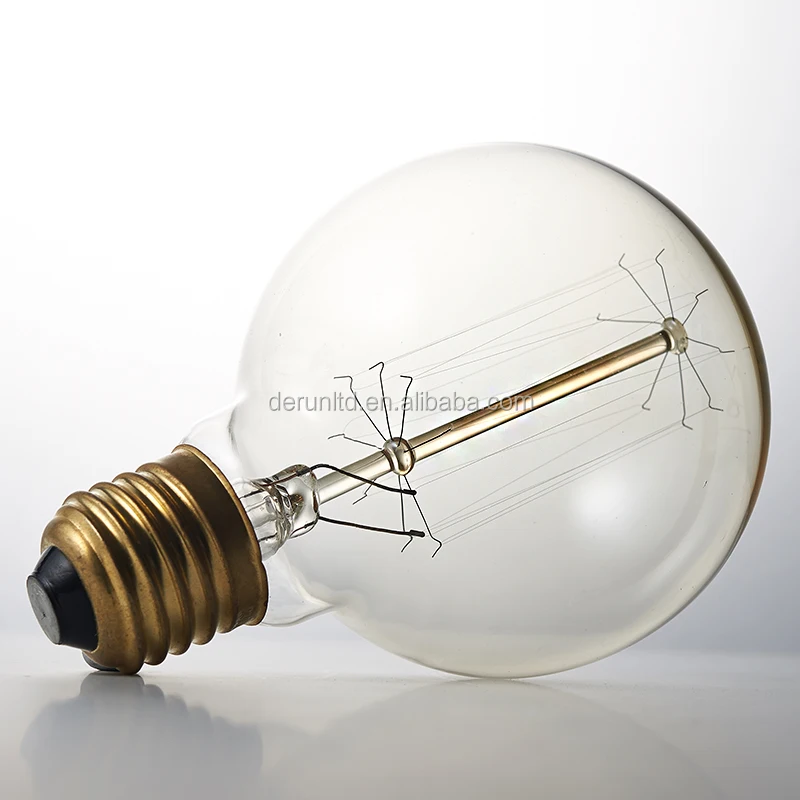 25W 40W 60W E27 Vintage Antique Decorative Clear Amber Mega globe G80 G95 G125 Edison bulb , EDI-GLOBAL